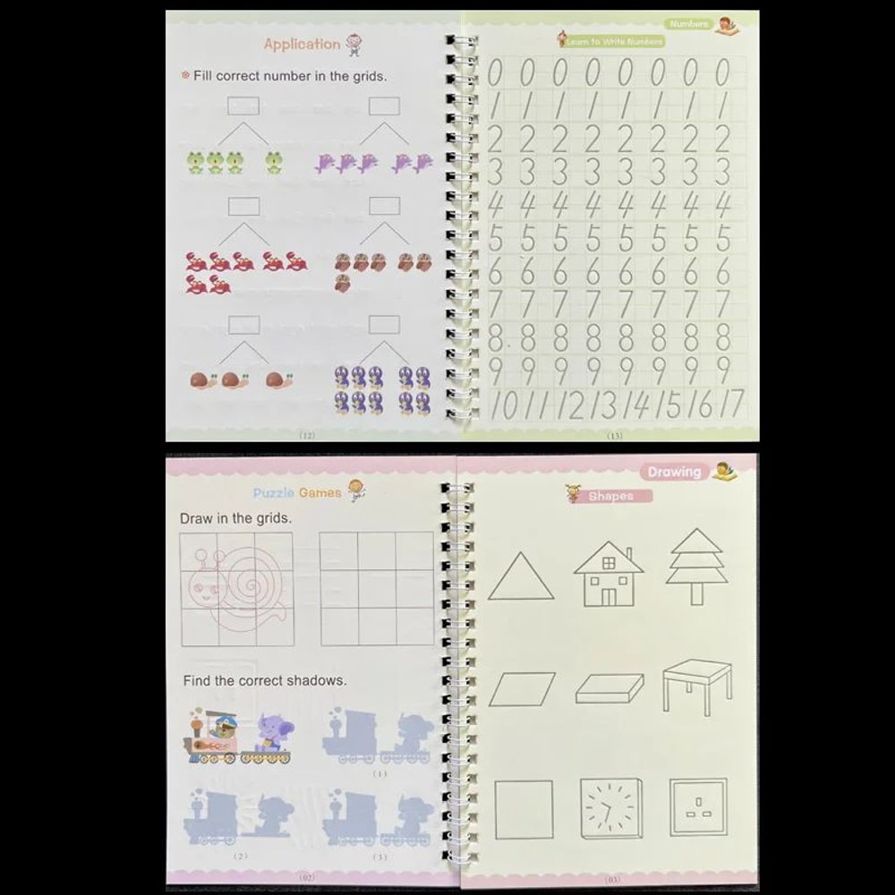 Reusable Magic Writing Practice Copybook Set For Kids 4