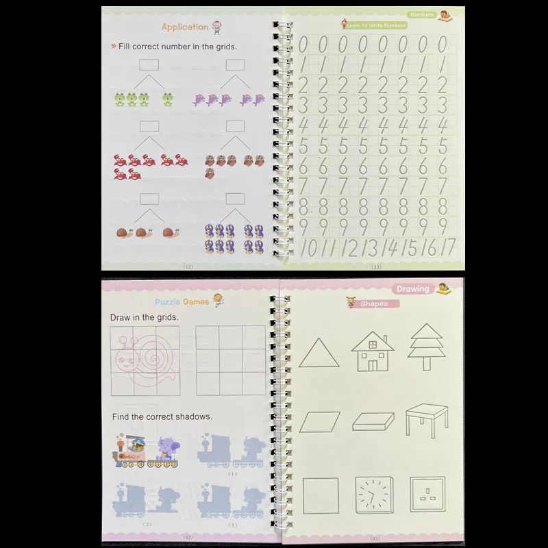 Reusable Magic Writing Practice Copybook Set For Kids 4