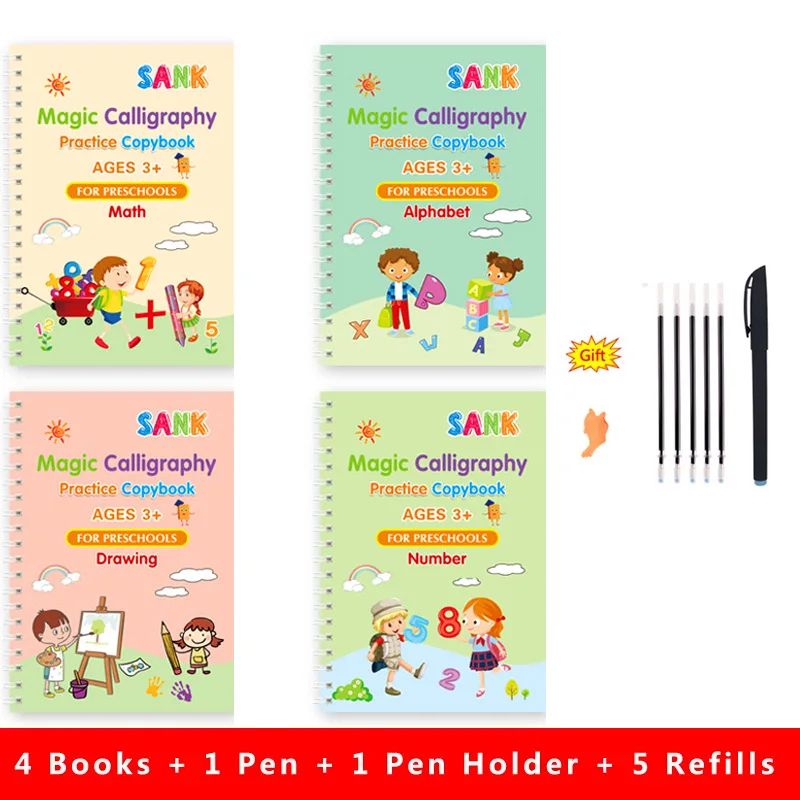Reusable Magic Writing Practice Copybook Set For Kids 5