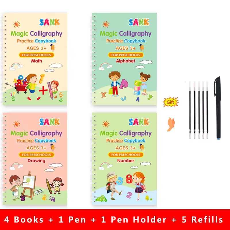 Reusable Magic Writing Practice Copybook Set For Kids 6