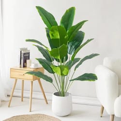 large artificial tropical palm and banana leaf decor plant for home and garden