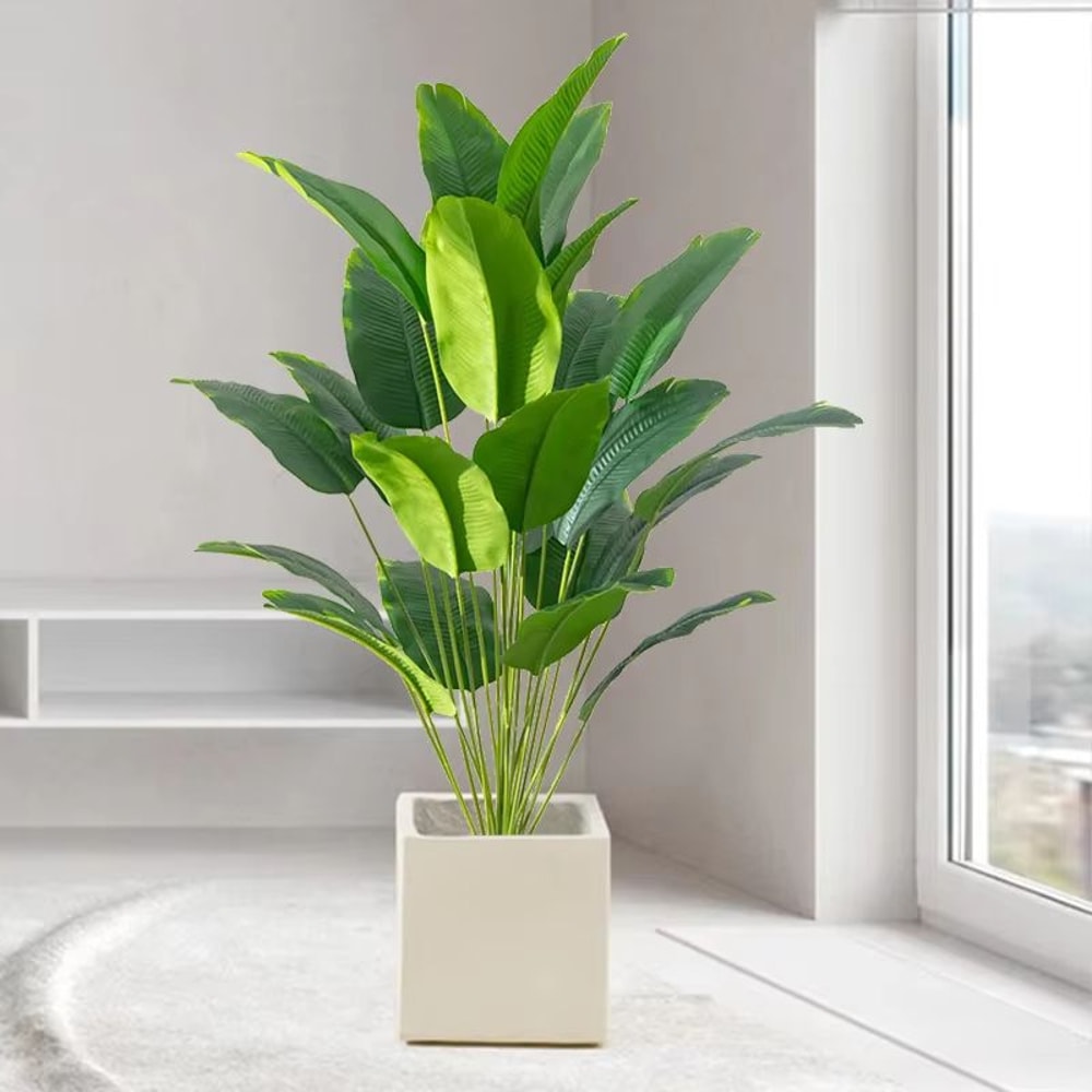 Large Artificial Tropical Palm And Banana Leaf Decor Plant For Home And Garden 1