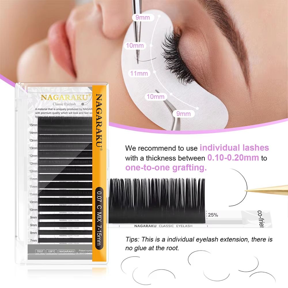 Classic Faux Mink Individual Eyelash Extensions 16Row Mix 715 Mm Tray 2