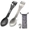 PSKOOK 5in1 Tactical Spork Stainless Steel Camping Utensil With Bottle And Can Opener 0