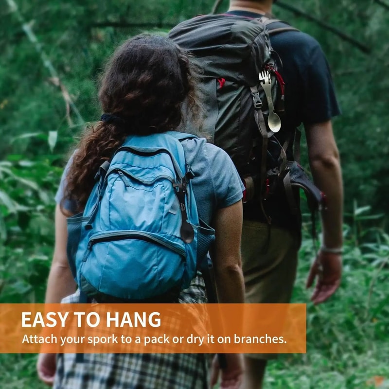 PSKOOK 5in1 Tactical Spork Stainless Steel Camping Utensil With Bottle And Can Opener 3