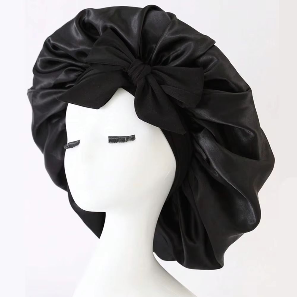 Adjustable Satin Hair Bonnet With Tie Band For Sleeping Women And Men 1