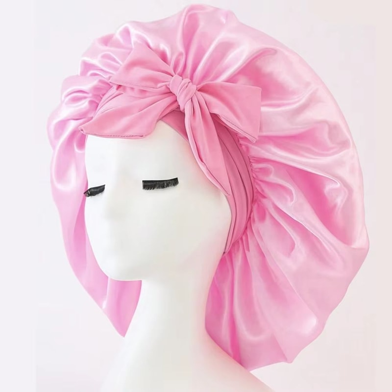 Adjustable Satin Hair Bonnet With Tie Band For Sleeping Women And Men 4