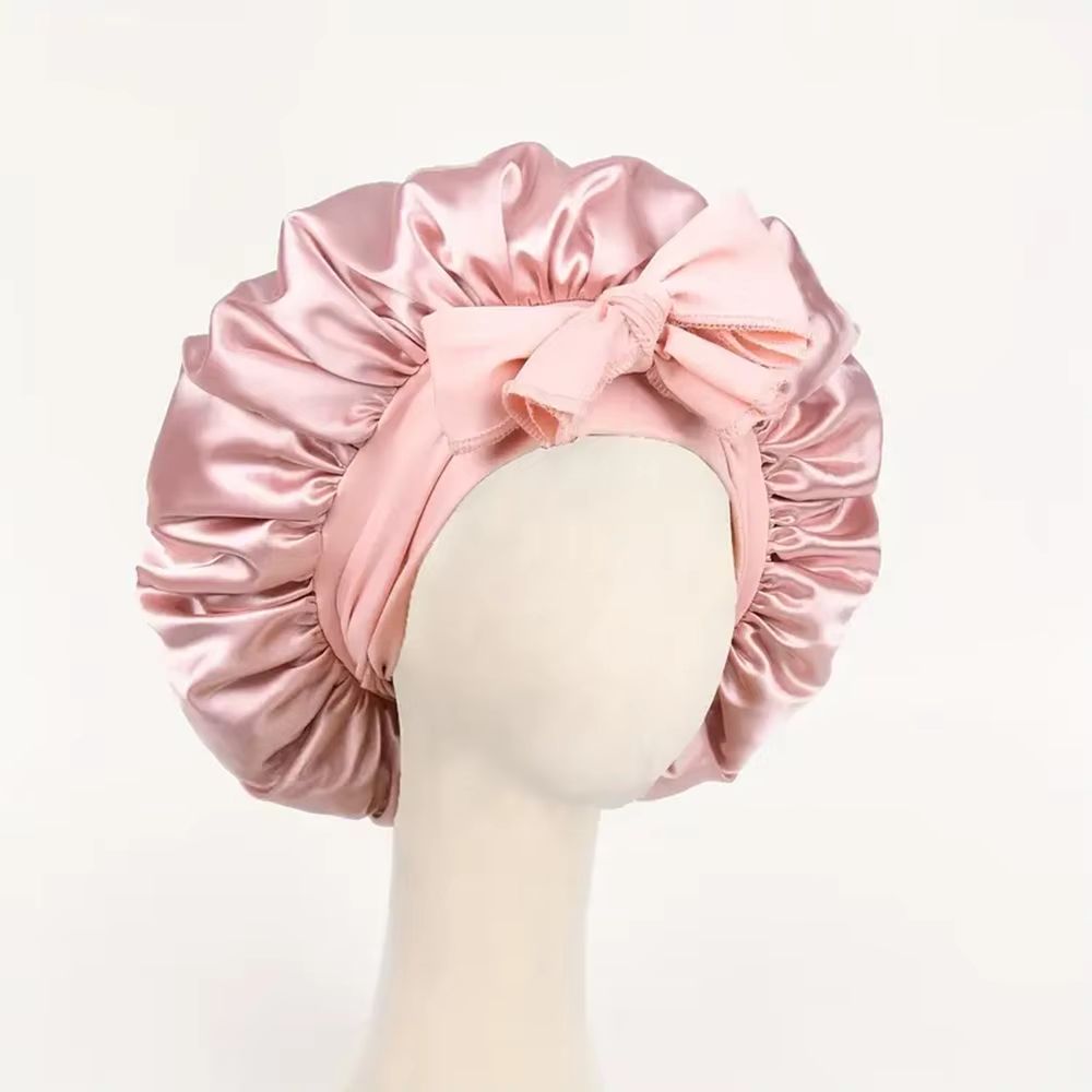 Adjustable Satin Hair Bonnet With Tie Band For Sleeping Women And Men 17