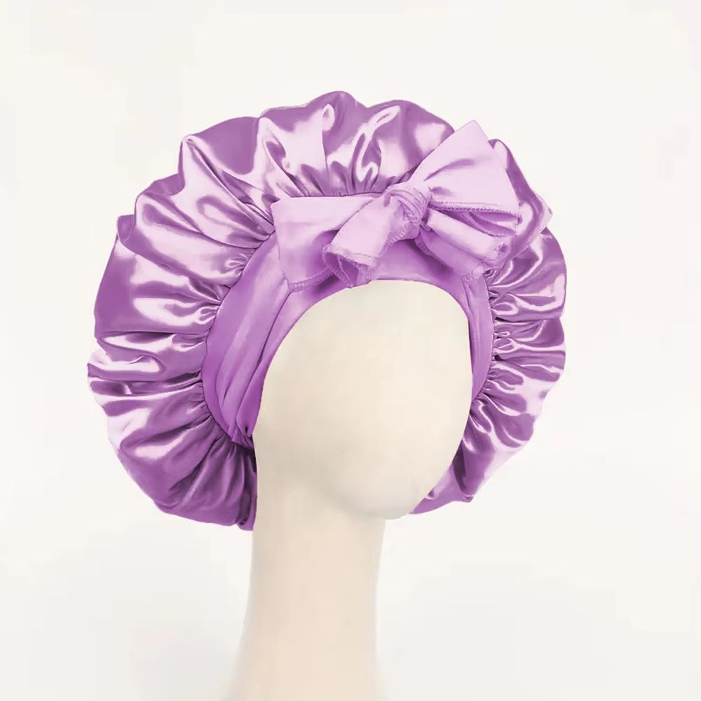 Adjustable Satin Hair Bonnet With Tie Band For Sleeping Women And Men 21