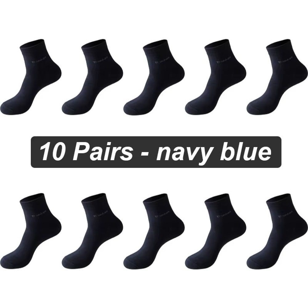 Mens AntiBacterial Breathable Bamboo Fiber Socks 10 Pairs Casual Black White Size 3845 11
