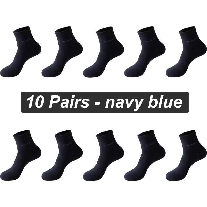 Mens AntiBacterial Breathable Bamboo Fiber Socks 10 Pairs Casual Black White Size 3845 11