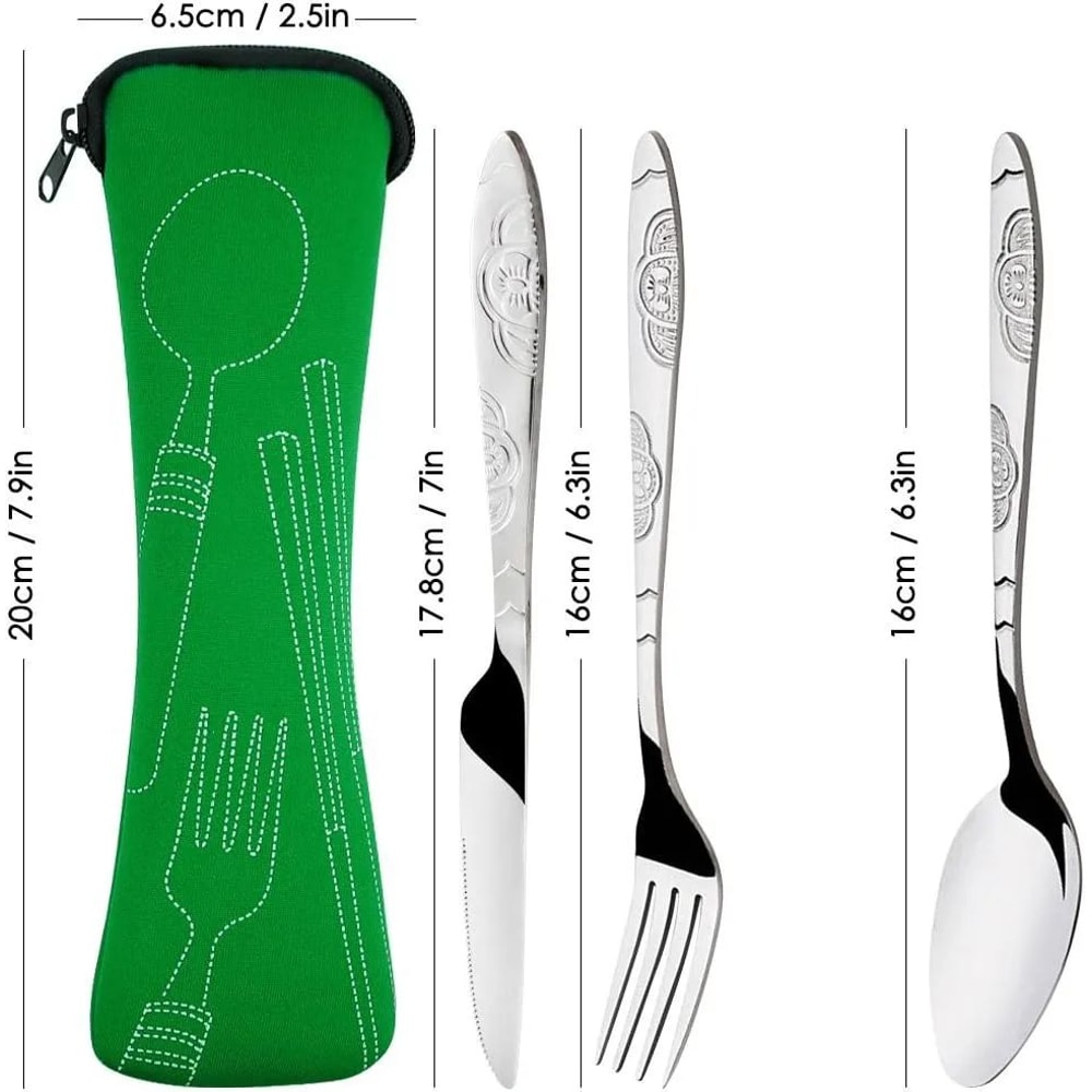 Portable Picnic Cutlery Set With Washable Tableware And Zipper Travel Case 4