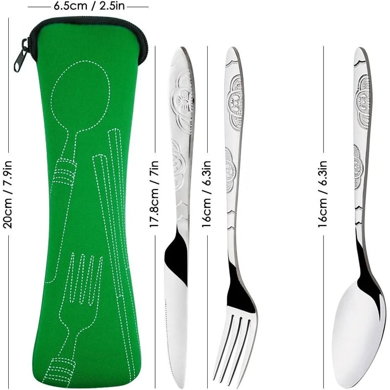 Portable Picnic Cutlery Set With Washable Tableware And Zipper Travel Case 4