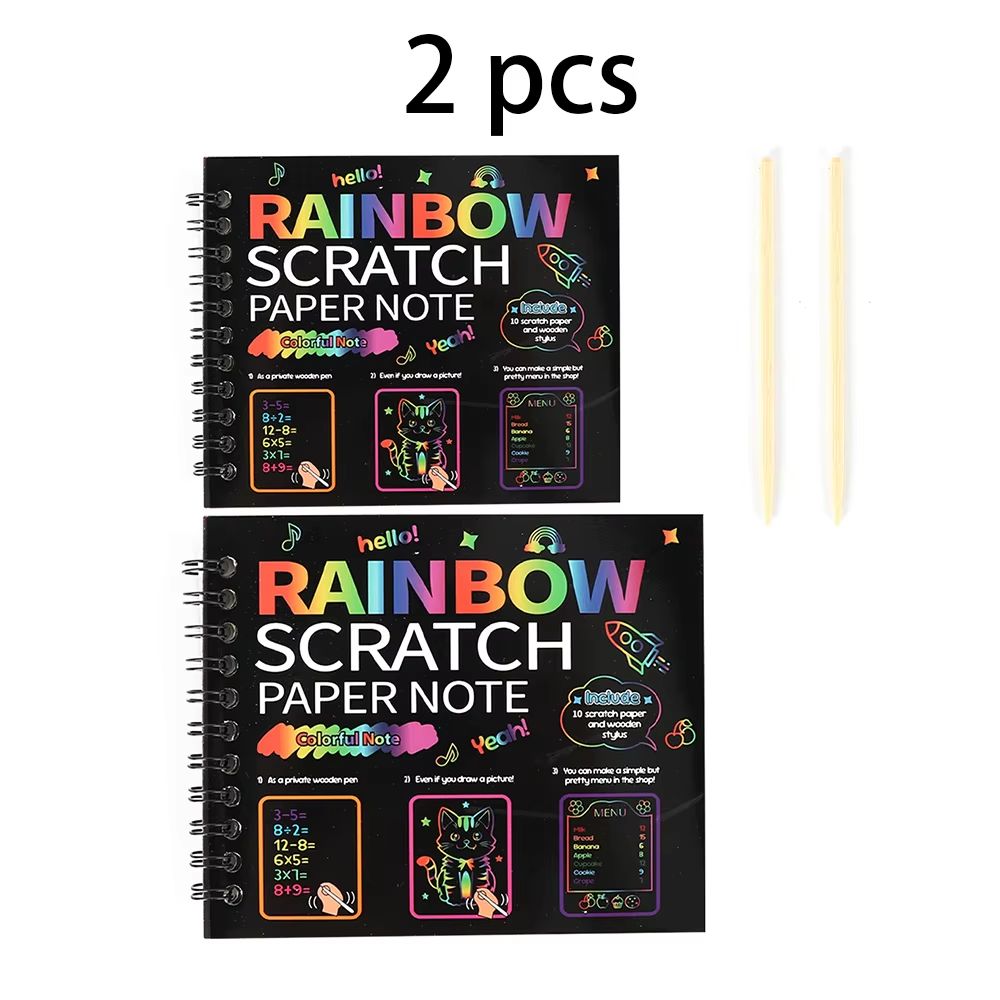Dazzling Scratch Painting Interactive Art Kit With Note Cards ParentChild Creative Toy 10
