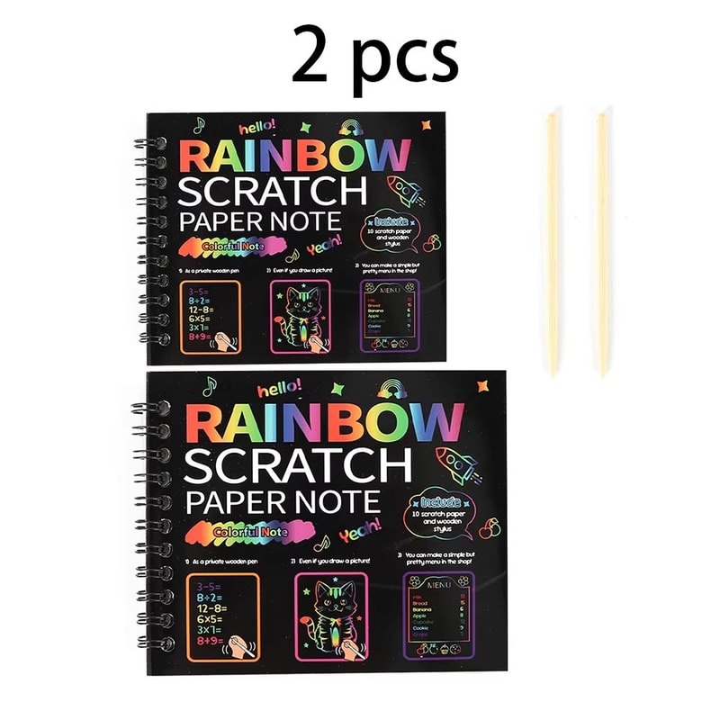Dazzling Scratch Painting Interactive Art Kit With Note Cards ParentChild Creative Toy 10