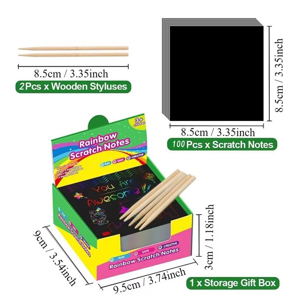 Dazzling Scratch Painting Interactive Art Kit With Note Cards ParentChild Creative Toy 1