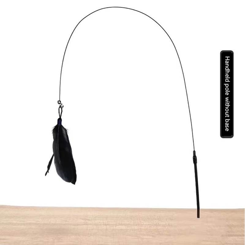 Cat Teaser Toy With Bell And Suction Cup Extended Rod Replaceable Feather Head 8