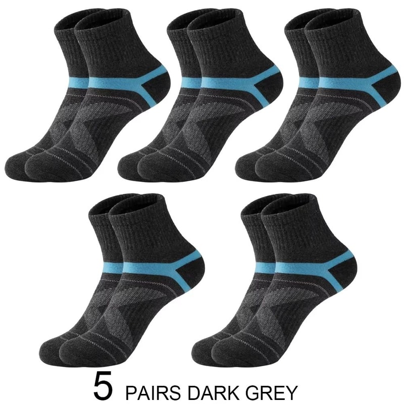 HighQuality Mens Breathable Sports Socks 3510 Pairs Black For Running And Everyday Wear 6