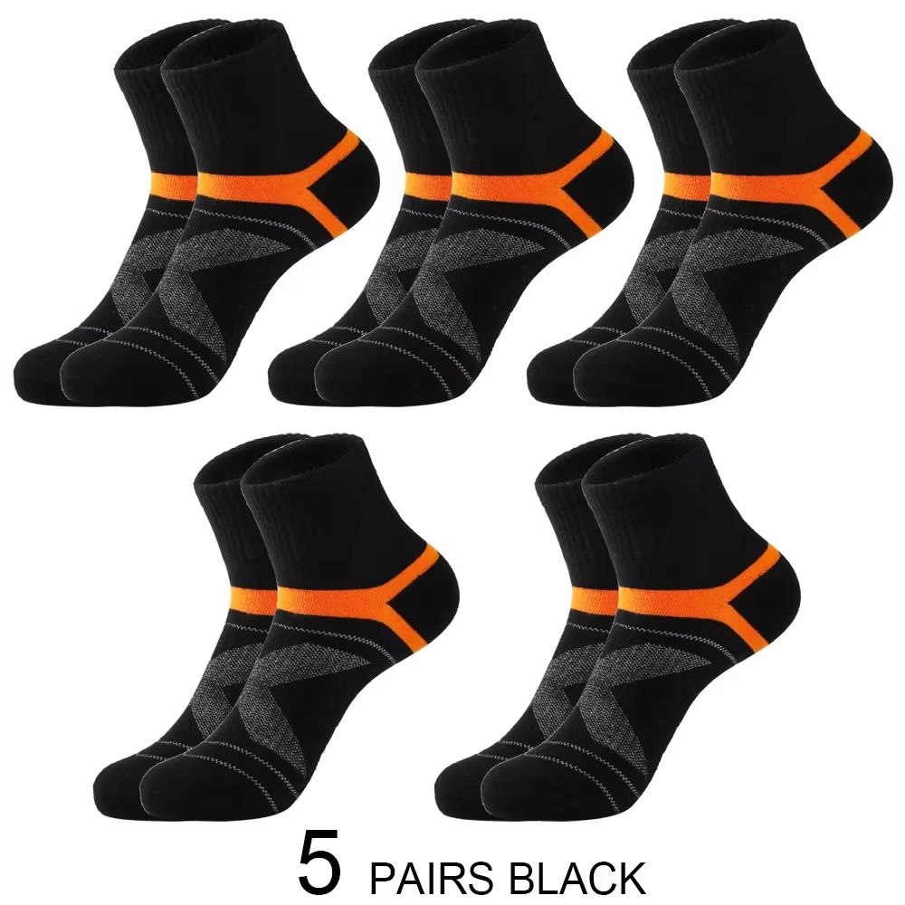 HighQuality Mens Breathable Sports Socks 3510 Pairs Black For Running And Everyday Wear 9