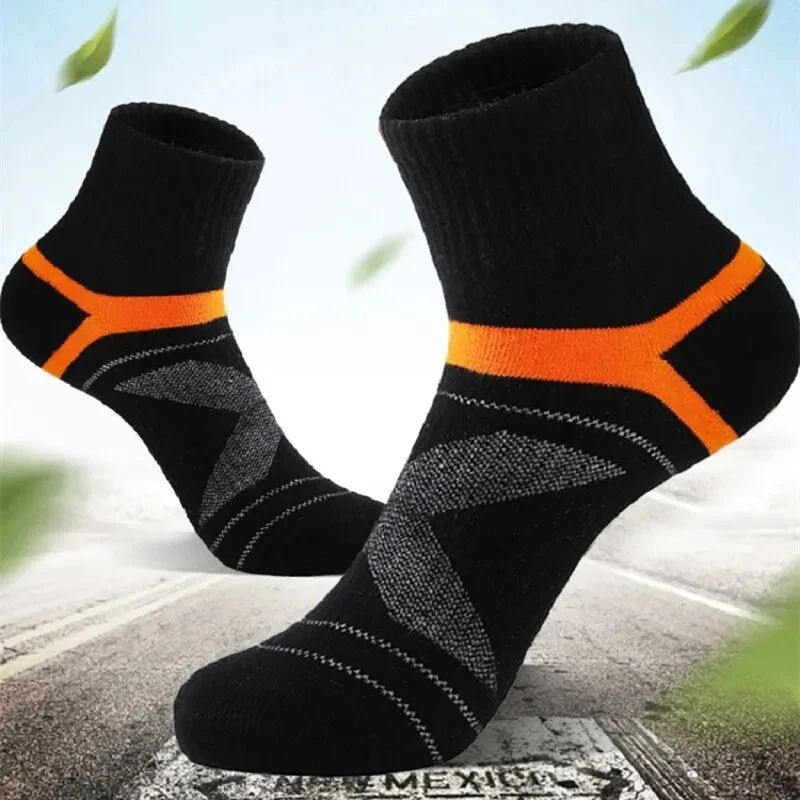 HighQuality Mens Breathable Sports Socks 3510 Pairs Black For Running And Everyday Wear 2
