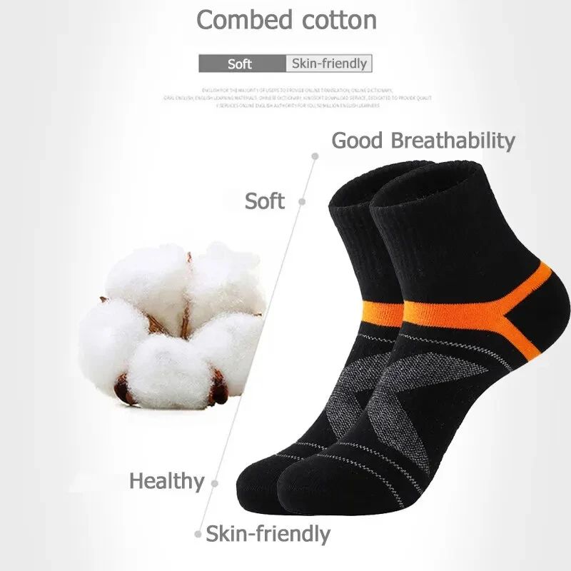HighQuality Mens Breathable Sports Socks 3510 Pairs Black For Running And Everyday Wear 3