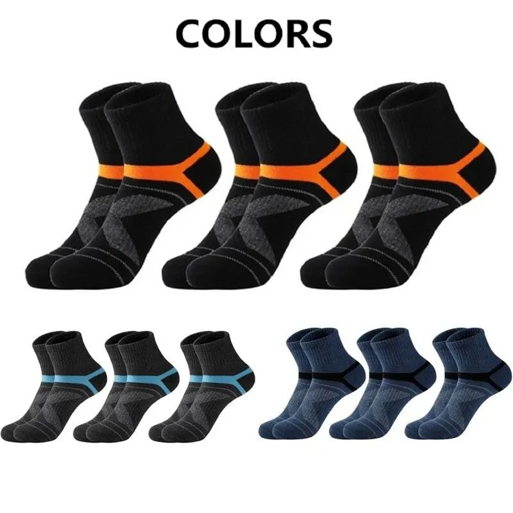 HighQuality Mens Breathable Sports Socks 3510 Pairs Black For Running And Everyday Wear 4