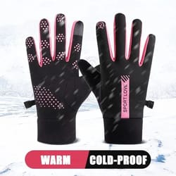 women's winter thermal cycling gloves - waterproof, wind-resistant fleece outdoor sports mittens