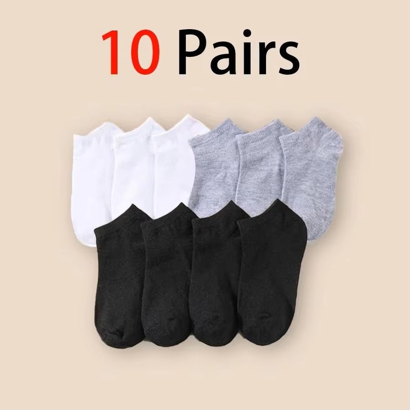 Mens Breathable LowCut Ankle Socks 1020304050 Pairs SweatWicking Summer Comfort 10