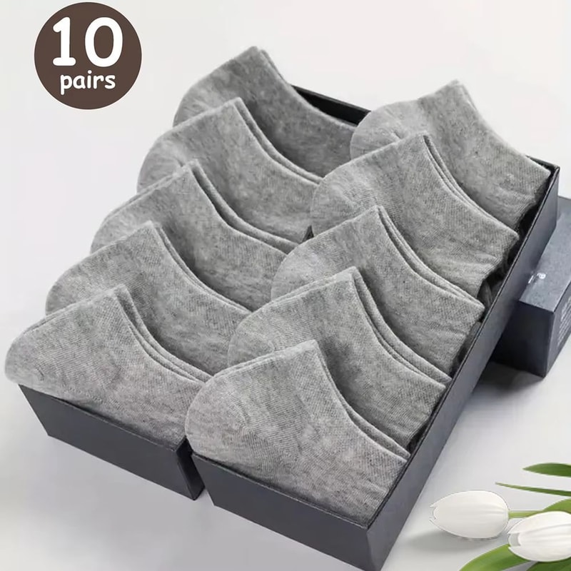Mens Breathable LowCut Ankle Socks 1020304050 Pairs SweatWicking Summer Comfort 19