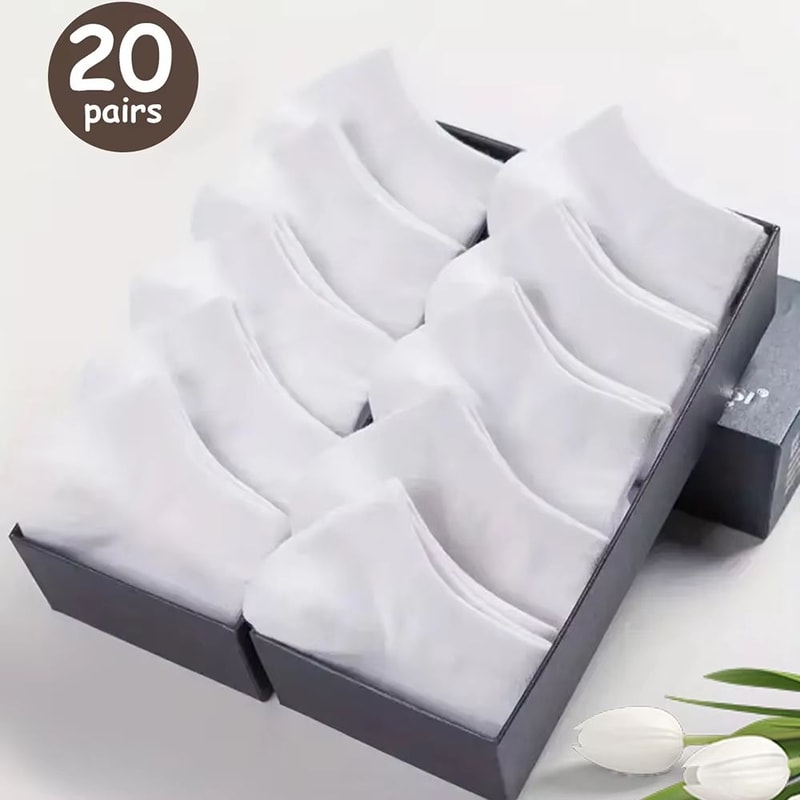 Mens Breathable LowCut Ankle Socks 1020304050 Pairs SweatWicking Summer Comfort 20