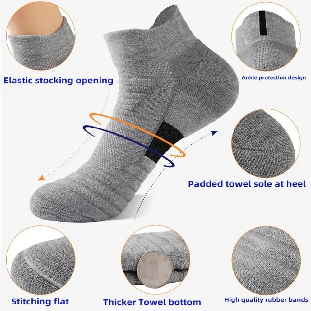 AntiSlip Mens Sport Socks 13 Pairs Breathable Cotton Soccer Basketball Socks 3945 2