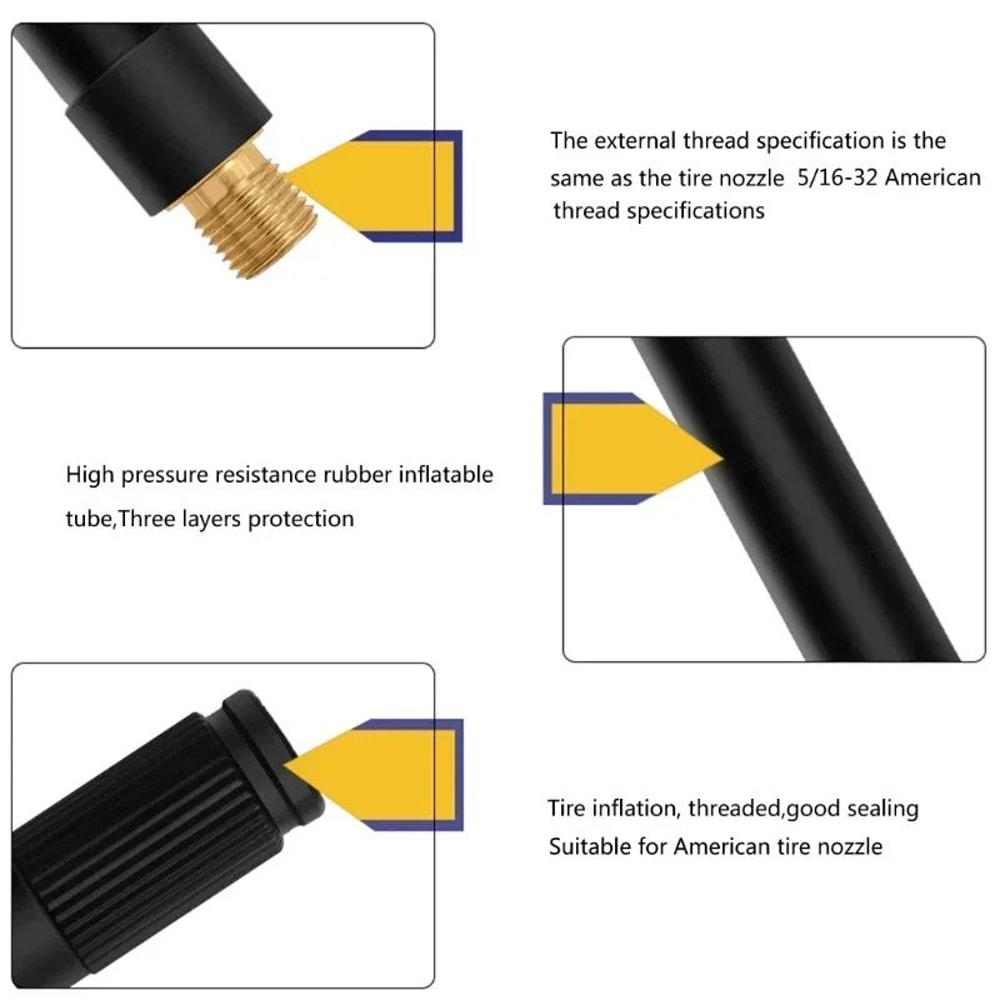 Universal Air Hose Extension Adapter For Portable Electric Compressor Compatible With Xiaomi Mijia 3