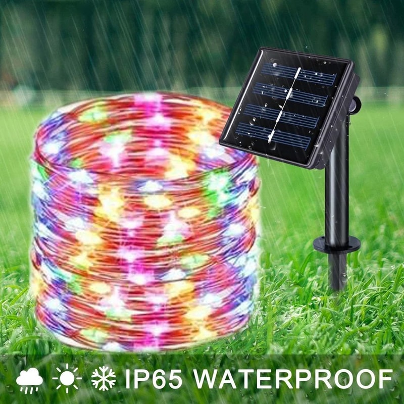 Outdoor Solar LED Fairy String Lights Waterproof With 8 Lighting Modes For Garden Patio And Christm 1