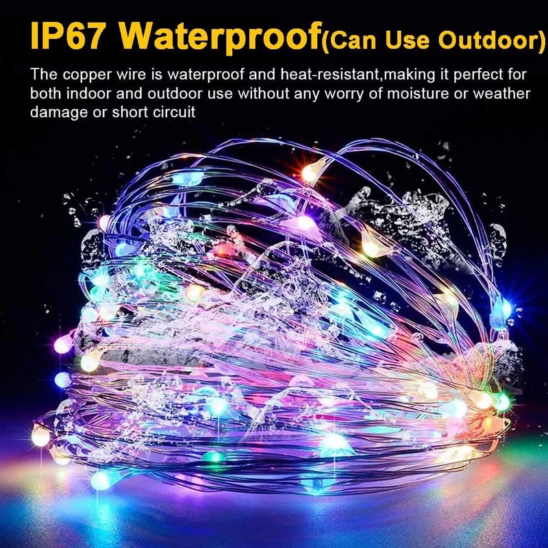 Outdoor Solar LED Fairy String Lights Waterproof With 8 Lighting Modes For Garden Patio And Christm 5