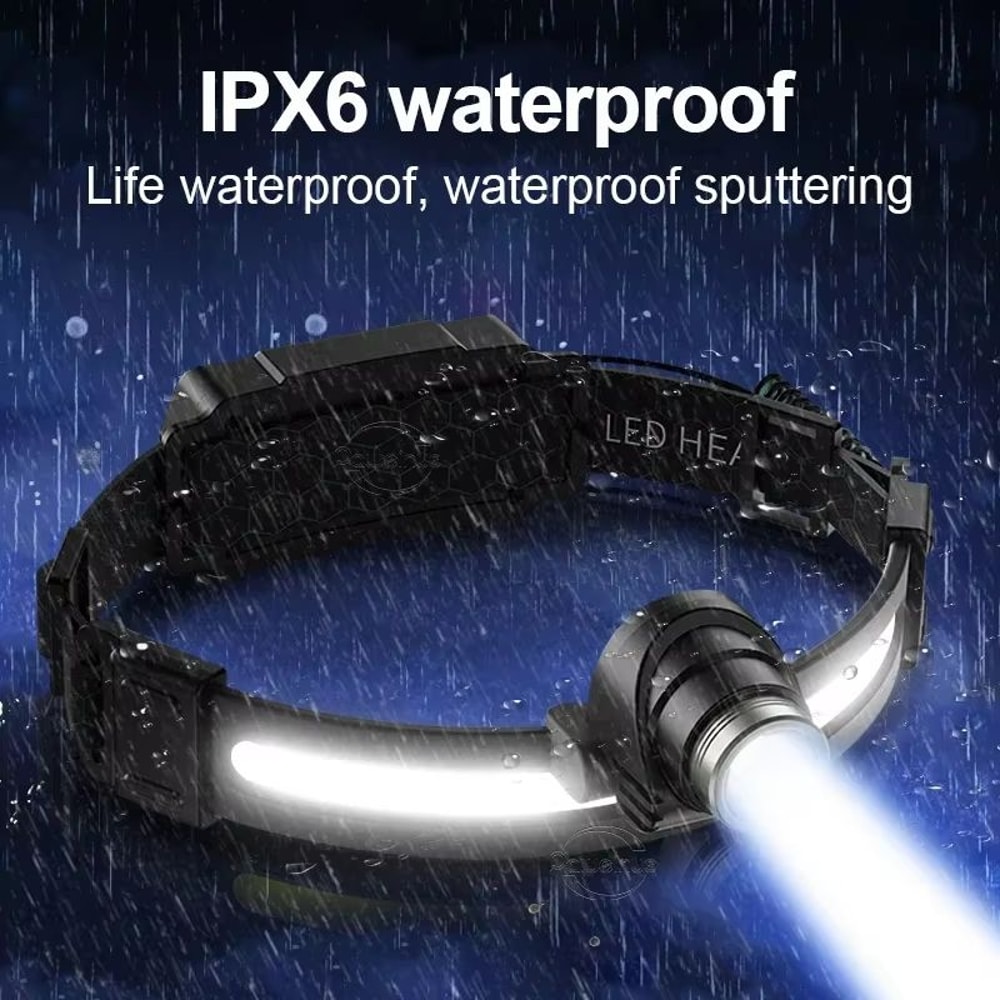 Powerful LED Headlamp With XPE Plus COB 7 Modes Motion Sensor 18650 Rechargeable For Fishing And Hu 5