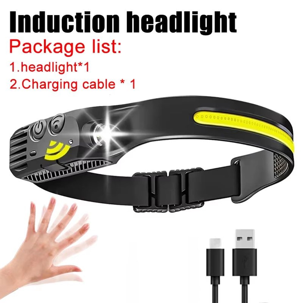 Powerful LED Headlamp With XPE Plus COB 7 Modes Motion Sensor 18650 Rechargeable For Fishing And Hu 6