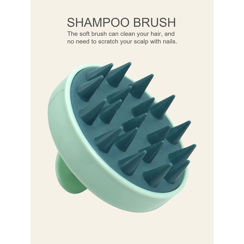 Silicone Scalp Massager Shampoo Brush With Ergonomic Handle For Deep Clean Exfoliation And Relaxing 3
