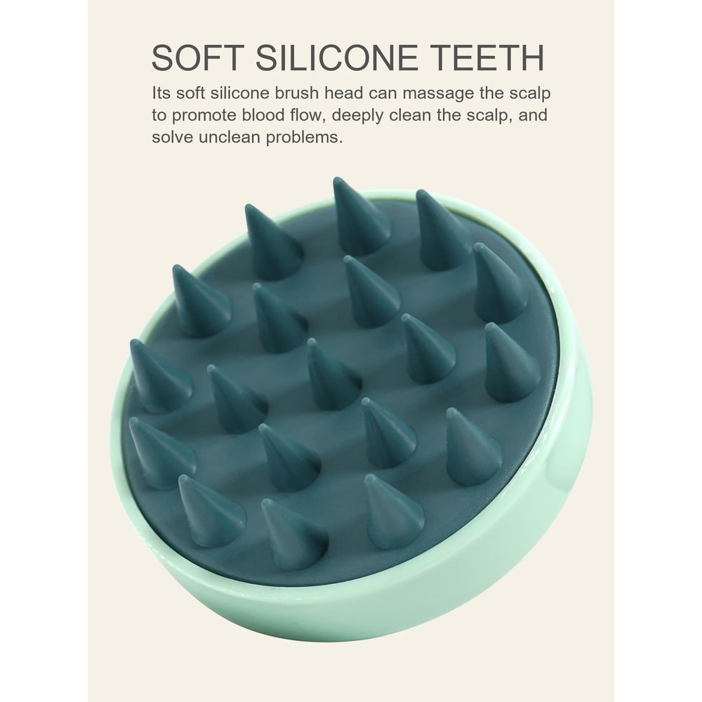 Silicone Scalp Massager Shampoo Brush With Ergonomic Handle For Deep Clean Exfoliation And Relaxing 4