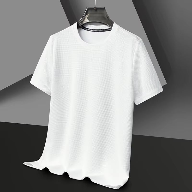 Summer Waffle Knit Short Sleeve TShirt For Men 10