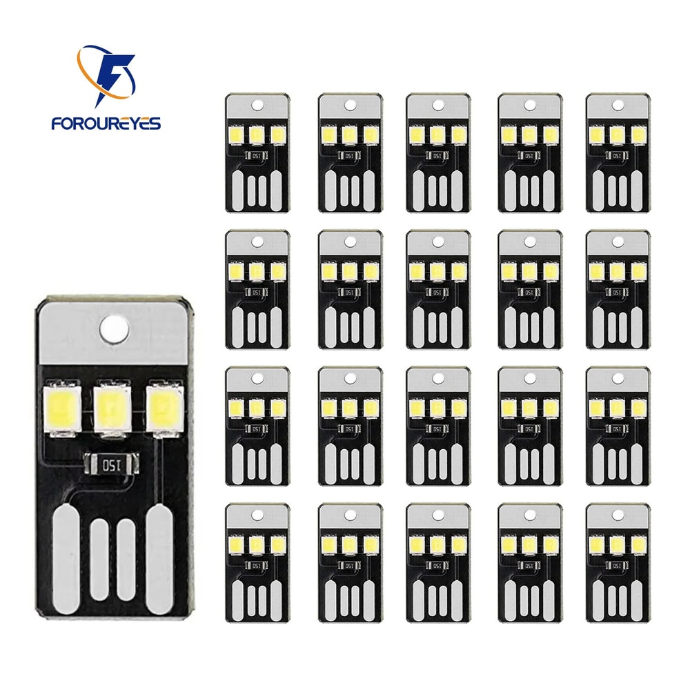 20Pack USB Mini Book Light 2835SMD LED 5V 02W Night Lamp For Power Bank Computer Laptop 1