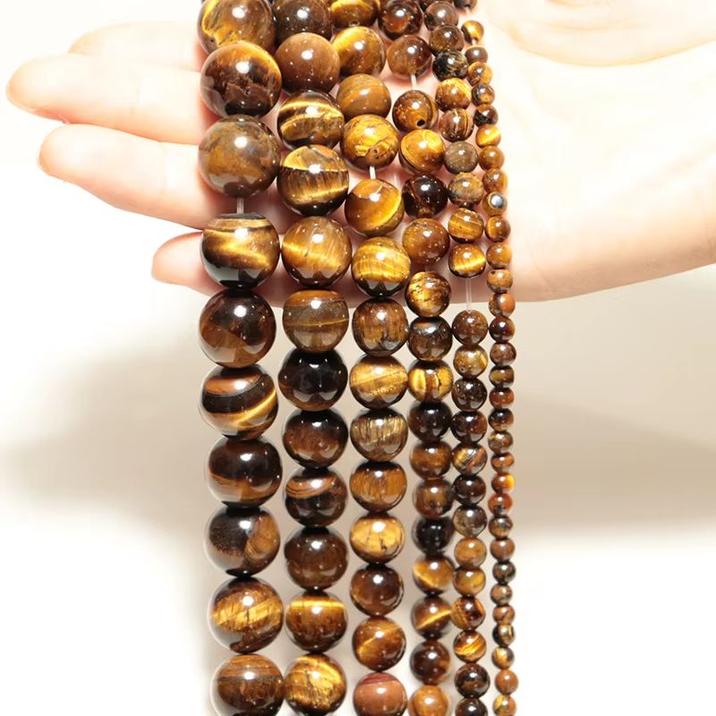 Natural Tiger Eye Stone Beads 468101214mm Brown Smooth Beads For Jewelry Making 0