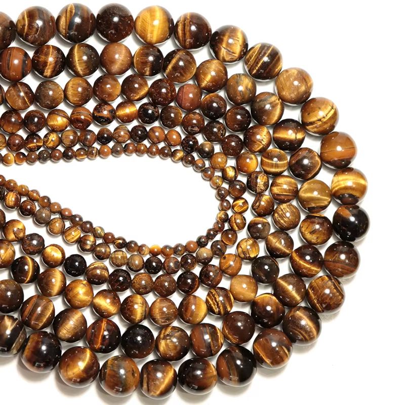 Natural Tiger Eye Stone Beads 468101214mm Brown Smooth Beads For Jewelry Making 1