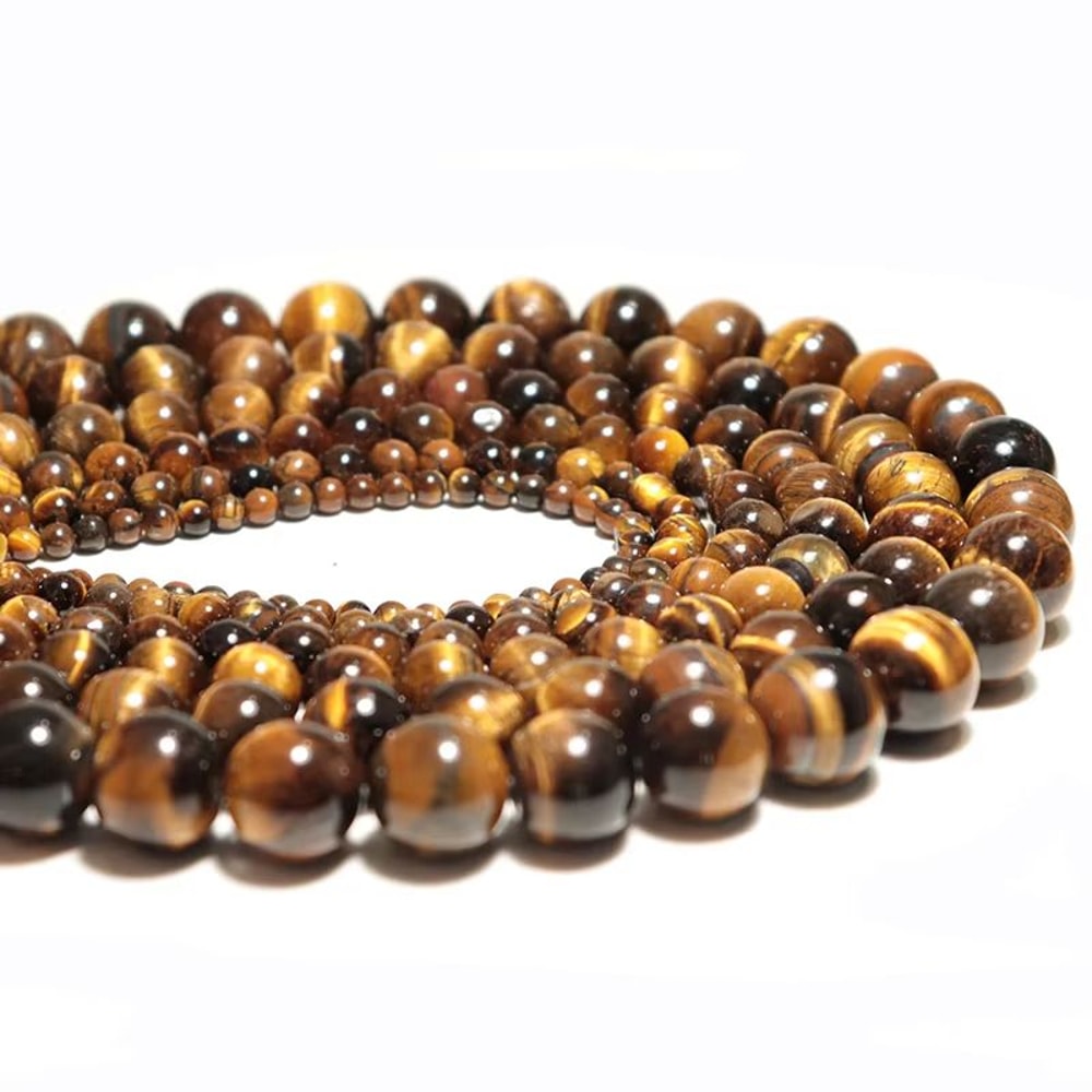 Natural Tiger Eye Stone Beads 468101214mm Brown Smooth Beads For Jewelry Making 3