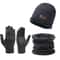 Mens Windproof Winter Hat Scarf And Gloves 3Piece Set With Cashmere Insulated Knit 7