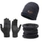 Mens Windproof Winter Hat Scarf And Gloves 3Piece Set With Cashmere Insulated Knit 7