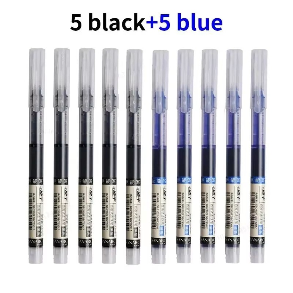 10Pc HighQuality Needle Tip Gel Pens Set Liquid Ballpoint For School Office Writing 11