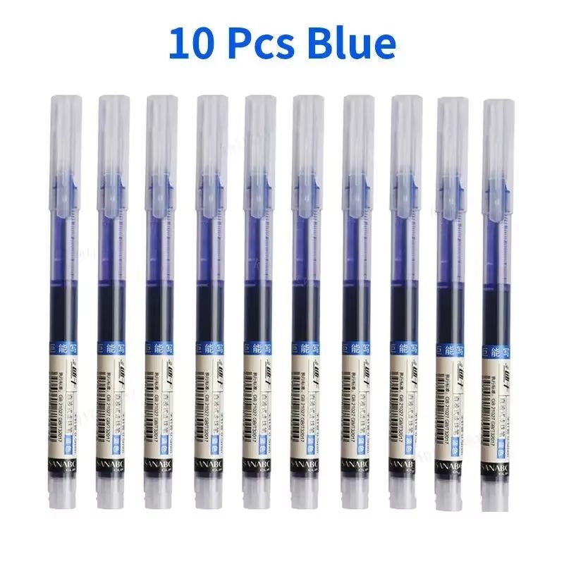 10Pc HighQuality Needle Tip Gel Pens Set Liquid Ballpoint For School Office Writing 8