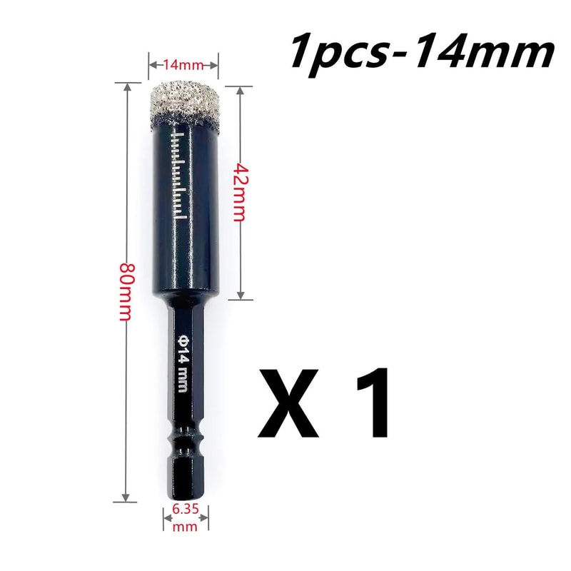 Brazed Diamond Tile Drill Bit With 14in Hex Shank For Clean Holes In Ceramic And Porcelain 11