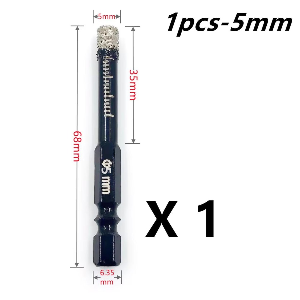 Brazed Diamond Tile Drill Bit With 14in Hex Shank For Clean Holes In Ceramic And Porcelain 7
