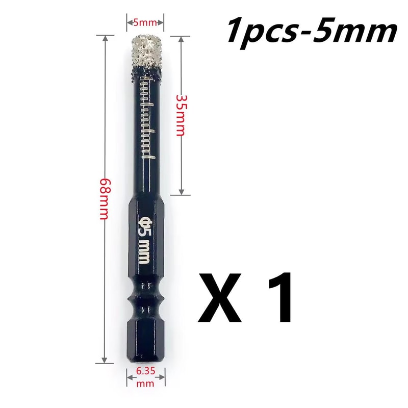 Brazed Diamond Tile Drill Bit With 14in Hex Shank For Clean Holes In Ceramic And Porcelain 7